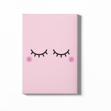 Imagem de Quadro Decorativo Infantil-olhinhos Delicados Com Fundo Rosa