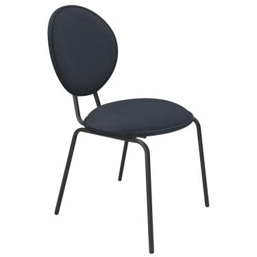 Imagem de Cadeira De Jantar Belle Veludo Base De Ferro Preto Preto