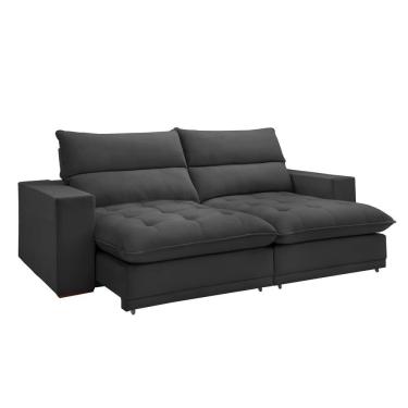 Imagem de Sofá Retrátil E Reclinável Martinho Boucle Cinza 2,30m