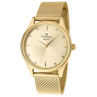 Imagem de Relógio CHAMPION feminino dourado esteira CN24379G