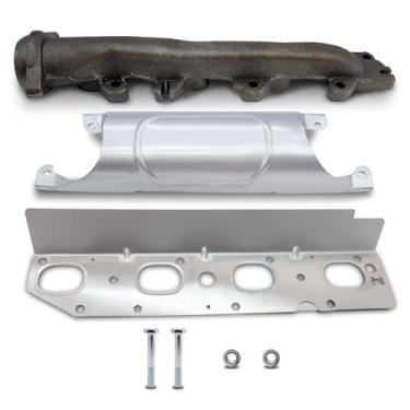 Imagem de SMMS 674685 Coletor de escape com 1 escudo térmico 1 junta 2 parafusos e 2 porcas para Ram 1500 2013-2018, 2500 2014-2021, 3500 2013-2020, 1500 Classic 2019-2024 Substitui OE 500 45486AA 68591585AA