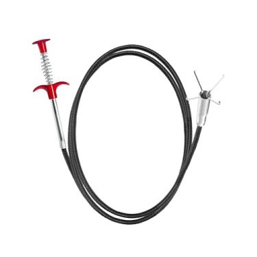 Imagem de GDOMI Removedor de entupimento de drenagem de pelos de cobra de 84 cm, ferramenta desentupidor de pia de cobra de chuveiro