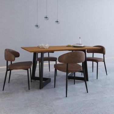 Imagem de Conjunto Para Cozinha Com 4 Cadeiras Toronto Whisky-mel-preto