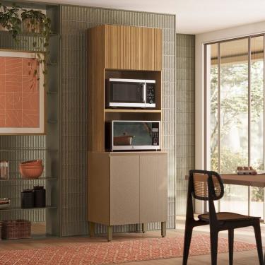 Imagem de Paneleiro Duplo Forno Para Cozinha 3 Portas Art Freijó - Vanilla