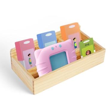 Imagem de PHOENANCEE Caixa de armazenamento para cartões de memória falantes e dispositivo de leitura, organizador de cartões de jogos de matemática para crianças, crianças, meninas, meninos de 1 a 6 anos
