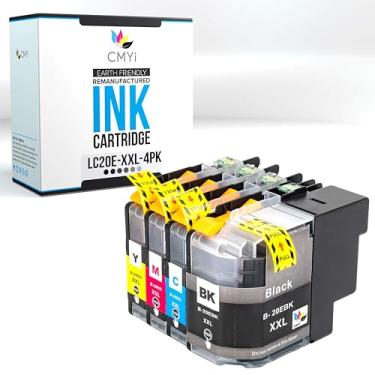 Imagem de CMYi Pacote de cartucho de tinta LC20E para impressora Brother MFC-J5920DW, J775DW, J775DWL, J785DW, J985DW (1 preto, 1 ciano, 1 magenta, 1 amarelo)