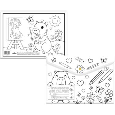 Imagem de Pasta Envelope, Dello, Capivara, A4, Be Cappy I, com Botão, Pacote com 10