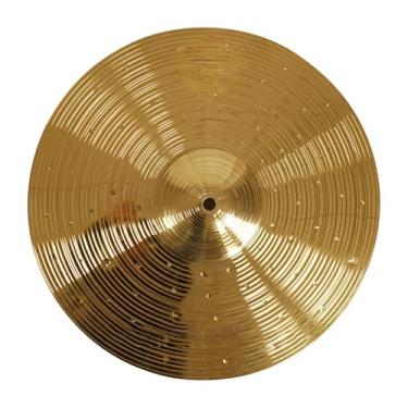 Imagem de Prato dourado de 35,5 cm para bateria, acessório de percussão de aço inoxidável, som claro, fácil de instalar, uso musical versátil