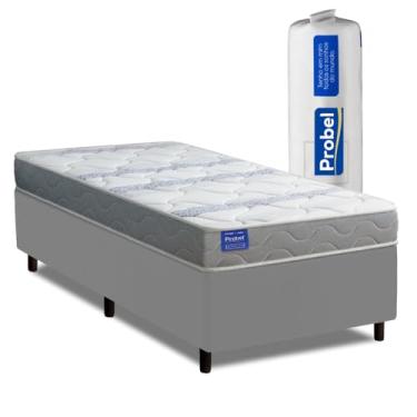 Imagem de Cama Box Solteiro Probel Espuma D33 88x188x52 Night Day a Vácuo Branco/Cinza