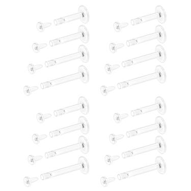 Imagem de Msndnkwo Brincos transparentes com costas planas de 16 g para nariz esportivo de plástico de silicone Tragus Conch Cartilagem Brincos Retentores Monroe Medusa Lip Rings Stud Labret Piercing Joias para