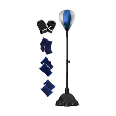 Imagem de Colaxi Bola de reação de boxe Bolsa de boxe de bola reflexo ajustável para fitness mma exercício, Prata Azul