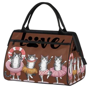 Imagem de Bolsa pequena para o fim de semana, feminina, masculina, rosa, vermelha, dobrável, bolsa esportiva leve para academia, Cor: 30, 15.2*8.3*11.6 inch, Moderno