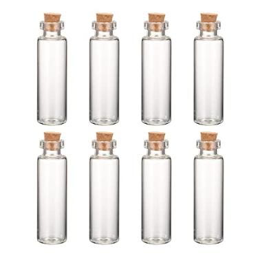 Imagem de Frasco de vidro de 10 peças com rolha de cortiça, recipiente de armazenamento transparente de 8 ml para projetos de artesanato faça você mesmo, decoração de suprimentos de festa e lembrancinhas de