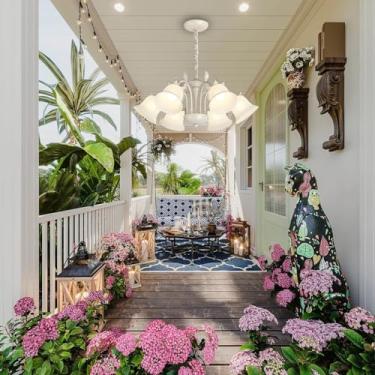 Imagem de Lustre francês E27 estilo campestre floral criativo com cúpula de vidro creme, luminária pendente para sala de estar, sala de jantar, bar, local de entretenimento, luminária decorativa retrô