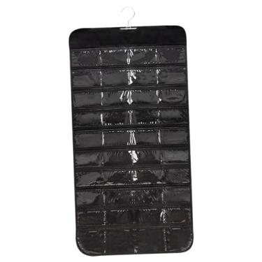 Imagem de YIJU Organizador de Carrinhos de Brinquedo para Pendurar, com 80 Bolsos, Ideal para Exibir Anéis, Colares e Outros Objetos Colecionáveis, Preto