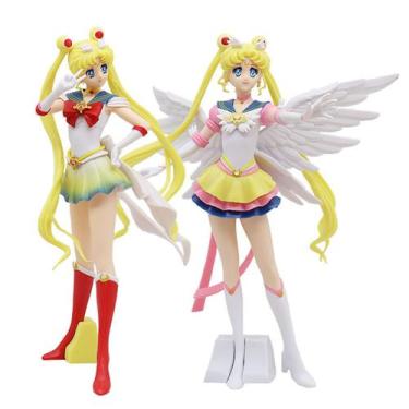 Imagem de Coleção Figure Toy Sailor Moon Anime, 2 peças de PVC de 23 cm - yiweis