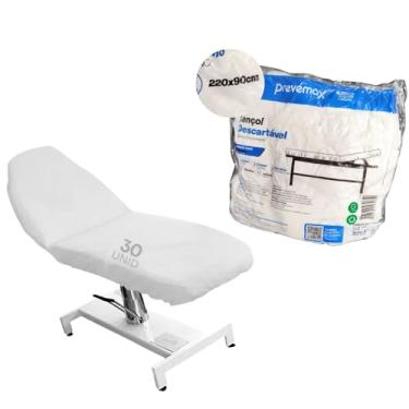 Imagem de Lençol Descartável TNT com Elástico 220x90 Capa de Maca 30un