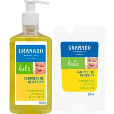 Imagem de Kit Sabonete Líquido Granado Glicerina Bebê 500ml + 1 Refil 250ml