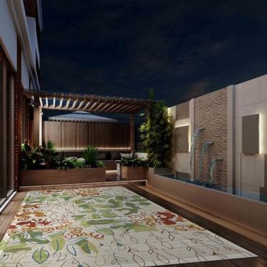 Imagem de Tapete para ambientes externos, 12 x 17 cm, canudo de plástico impermeável, impermeável, tropical, hidrofóbico, não mofado, para deck, anticongelante, resistente a rasgos, tapete têxtil para jardim e