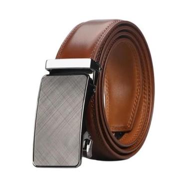 Imagem de Cinto Masculino de Couro Genuíno com Fivela Automática - Inclui Caixa 