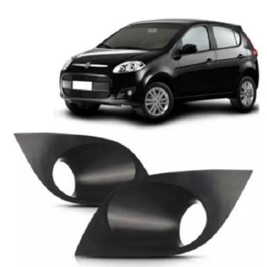 Imagem de Par Grade Moldura Milha Preta Com Furo Palio G5 2012 A 2018