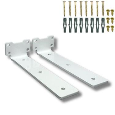 Imagem de Dois Suportes 20cm Para Prateleira Mão Francesa Embutida Invisível De 