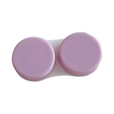 Imagem de Caixa De Lentes De Contato Dupla Lisa E Fosca De Cor Sólida, Caixa De 