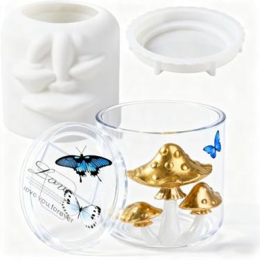 Imagem de Molde de silicone de cogumelo para resina epóxi, fabricação de velas, concreto, argila - Mini molde 3D para decoração de jardim de fadas com cavidades flexíveis para arte artesanal DIY