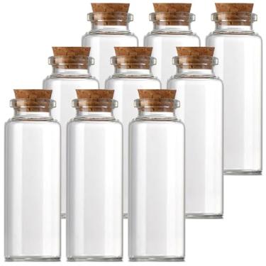 Imagem de EWEIGEER 9 garrafas de vidro pequenas de 40 ml com rolha de cortiça, garrafa decorativa, frascos de frascos, frasco de armazenamento fofo, garrafa de desejos 30 x 80 mm (1,18 x 3,15 polegadas)