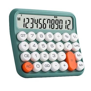 Imagem de Alomejor Calculadoras de Mesa, 12 Dígitos Com Tela LCD Grande, Botão Grande, Calculadora de Interruptor Mecânico Padrão para Escritório, Escola, Casa, Macia e Flexível (Verde Oliva)