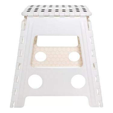 Imagem de Banco Dobrável Banqueta Portátil 45cm Plástico Multiuso Camping Pesca Retratil banquinho banheiro