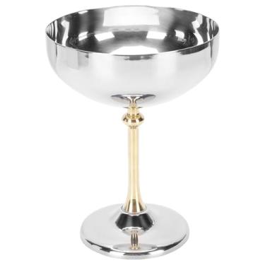 Imagem de Jiawu Copo de Servir Sorvete Com Pés de Aço Inoxidável, Tigela de Sobremesa Elegante para Festas Em Casa e Restaurantes, 5,7 X 4,3 pol. (B)