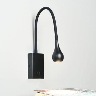 Imagem de Luminária de parede longa recarregável com controle remoto, dimerizável, para uso interno, sem fio, carregamento USB, luminária de cabeceira, LED com 2 chamas curvas decorativas, 60 cm.