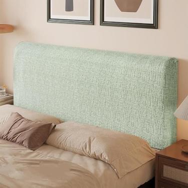 Imagem de Capa de cama de linho para cabeceira, capa protetora à prova de poeira, resistente ao desbotamento, sem passar a ferro, decoração de quarto, tamanho queen king, verde musgo, 1,2 m