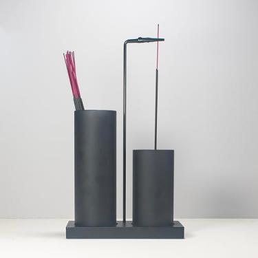 Imagem de Suporte de incenso 2 em 1 para palitos, suporte de queimador de incenso de vidro com armazenamento, suporte de incenso de cabeça para baixo com apanhador de cinzas de vidro para meditação, ioga, spa