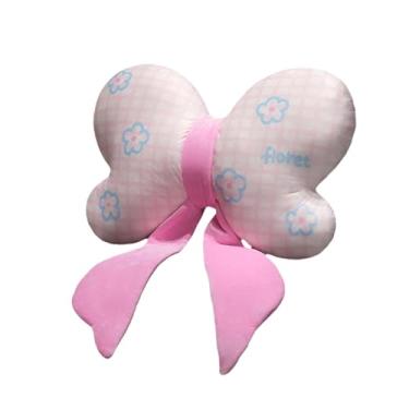 Imagem de Bothyi Almofada decorativa com estampa de laço, almofada de apoio lombar macia e ornamental para sofá, ideal para sala de estudos, escritório ou cadeira, 60cm Rosa