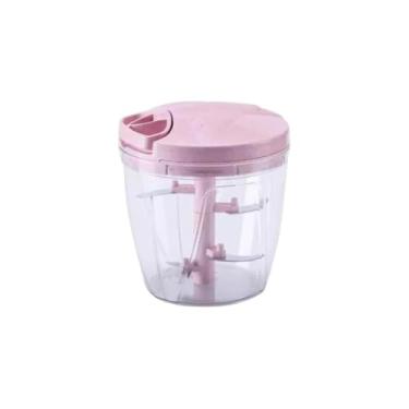 Imagem de Processador de Alimentos Manual Magic Mixer, 5 Lâminas em Aço Inoxidável, 900ml, Rosa, 3 em 1, Pica Mistura e Espreme, com Batedor e Triturador