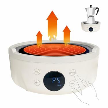 Imagem de Mini Placa Elétrica - 600W, 9 níveis, Mini Fogão Elétrico, Placa Portátil, Tamanho Perfeito Para Moka Panela, Cera de Derreter e Mais, Adequada para Cozinha, Camping em RV, Atividades ao Ar Livre