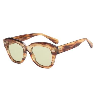 Imagem de Óculos de Sol Olho de Gato Feminino com Rebites e Proteção UV400 para Esportes ao Ar Livre, Corrida e Ciclismo, Verde Flor