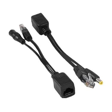Imagem de ZEZEFUFU 1 par de kits de divisor adaptador de cabo POE com conector CC de 5,5 x 2,1 mm RJ45 Power Over Ethernet