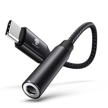 Imagem de Stouchi Adaptador USB C para fêmea de 3,5 mm, fone de ouvido tipo C, cabo Hi-Fi Dongle para iPhone 17/16/15, Pixel 9/8/7/6, iPad, Samsung Galaxy S25 S24 S23 Ultra - Preto
