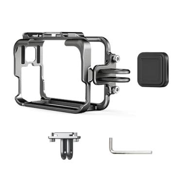 Imagem de NATEFEMIN Capa protetora de metal antichoque, gaiola para câmera de ação com sapata fria para câmera de ação Insta360 Ace/Ace Pro