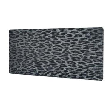 Imagem de Tapete de rato grande preto com estampa de leopardo à prova d'água para computador tapete protetor de mesa com base de borracha antiderrapante para escritório, computador, teclado, laptop e mesa de