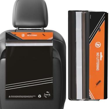 Imagem de 50 peças de saco de lixo descartável para carro - grande capacidade - saco de lixo para carro pendurado no encosto de cabeça - fácil de colar, à prova de vazamento, lata de lixo de carro à prova de