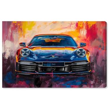 Imagem de Art Remedy Pinturas de carro Lux, tela velocidade colorida Porsche, envolto em galeria, 76 cm x 50 cm