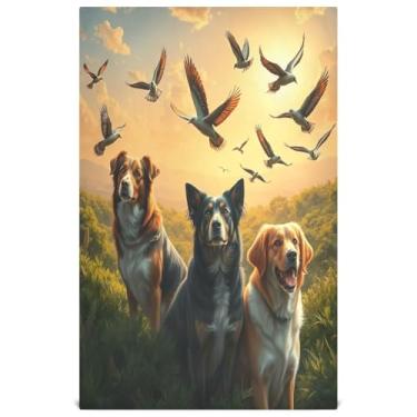 Imagem de Joisal Conjunto de toalha de prato de cozinha divertido, cachorro, pássaro, desenho animado, fofo, para lavar pratos, secagem rápida, fina, 45 x 71 cm, 6 pacotes