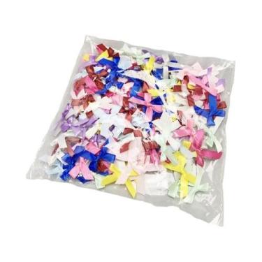 Imagem de Laços De Fita Rosa Fresca 200 Peças Tamanho Pequeno Poliéster Cetim De