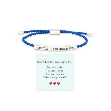 Imagem de 72ore Pulseira inspiradora Don't Let the Hard Days Win para mulheres Don't Let The Hard Days Win Itens de alívio da ansiedade com cartão de incentivo motivacional, Large, Sem Pedra Preciosa