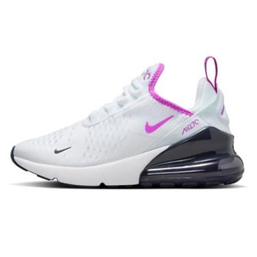 Imagem de Nike Tênis infantil Air Max 270, Branco/obsidiana escura/sonho fúcsia, 19