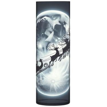 Imagem de Vasos cilíndricos decorativos para flores, Papai Noel, veado, alce, Natal, grande, vaso de flores, fofo, personalizado, exclusivo, decoração estética, 30 x 9,9 cm